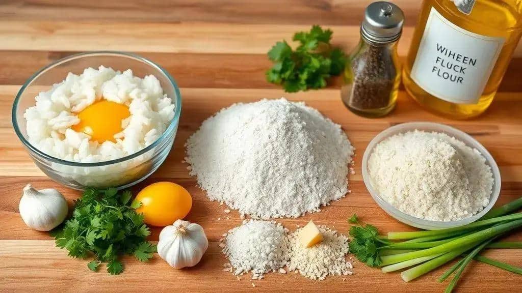 Ingredientes do bolinho de arroz na air fryer