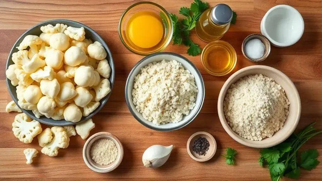 Ingredientes do bolinho de couve-flor assado