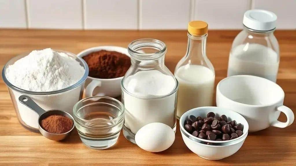 Ingredientes do bolo de caneca de micro-ondas