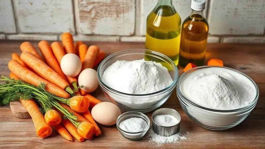 Ingredientes do bolo de cenoura na air fryer