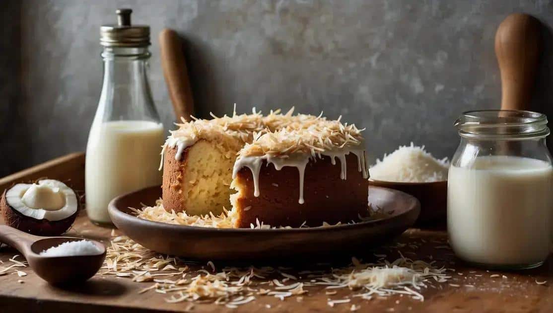 Ingredientes do bolo de coco de liquidificador