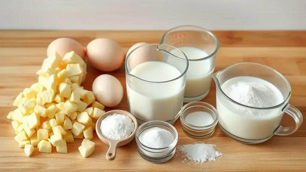 Ingredientes do bolo de mandioca de liquidificador