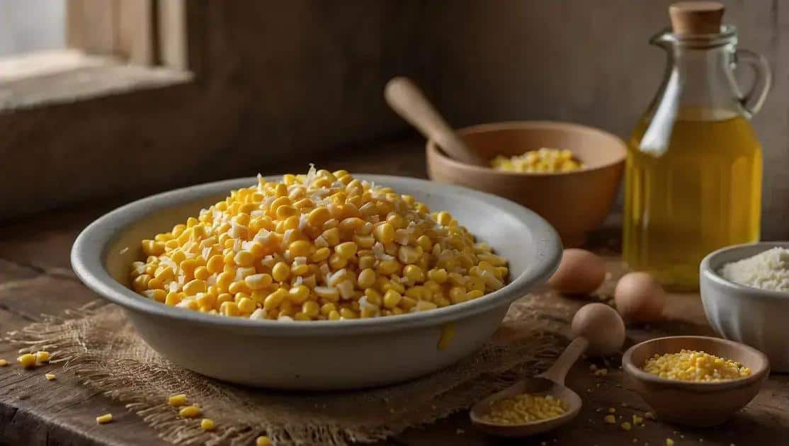 Ingredientes do bolo de milho de lata cremoso