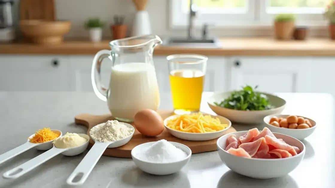 Ingredientes do bolo salgado de caneca