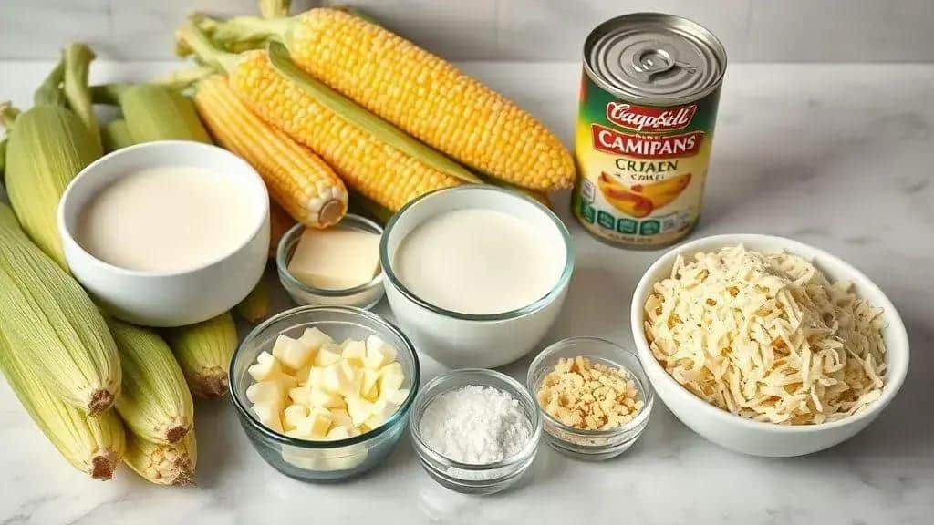 Ingredientes do creme de milho de liquidificador