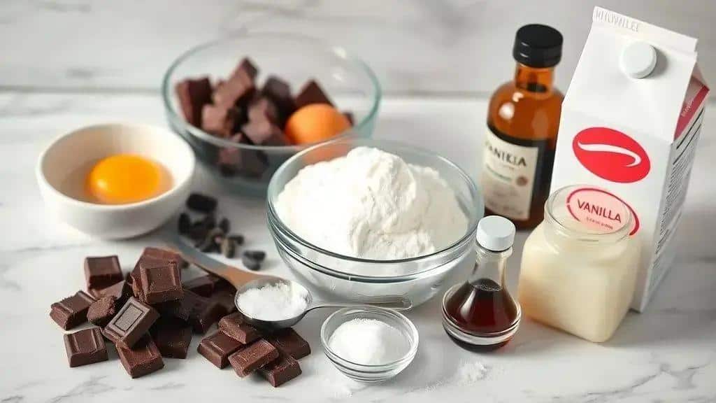 Ingredientes do mousse de chocolate com chantilly