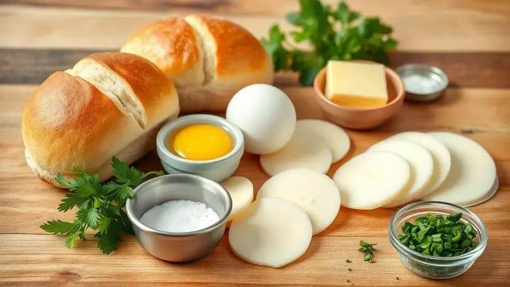 Ingredientes do pão com ovo na airfryer