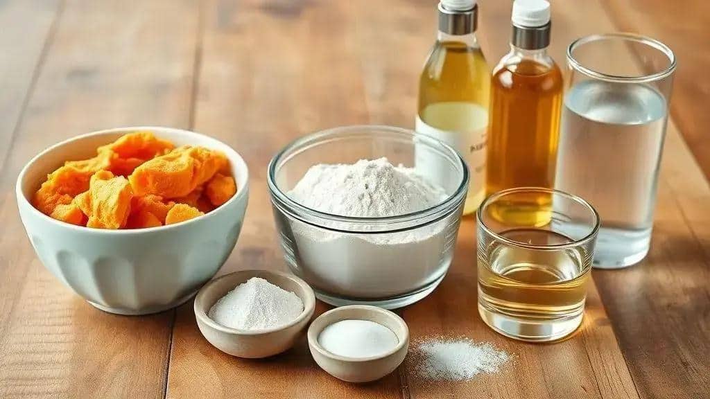 Ingredientes do pão de batata doce de frigideira