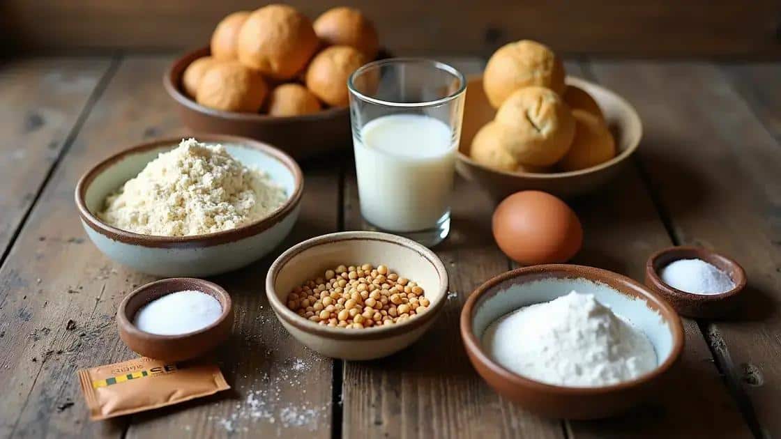 Ingredientes do pão de castanha-do-pará