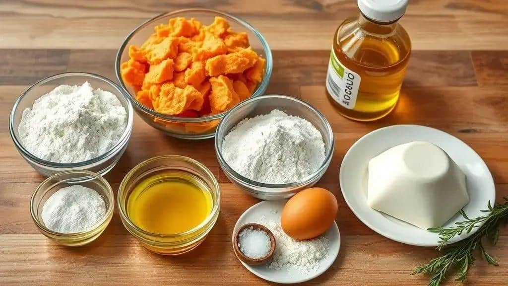 Ingredientes do pão de queijo de batata doce fit