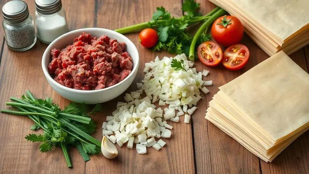 Ingredientes do pastel de carne de feira Ingredientes do pastel de carne de feira