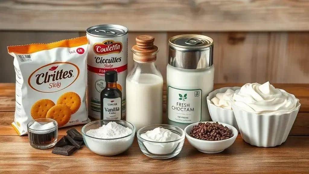 Ingredientes do pavê de micro-ondas