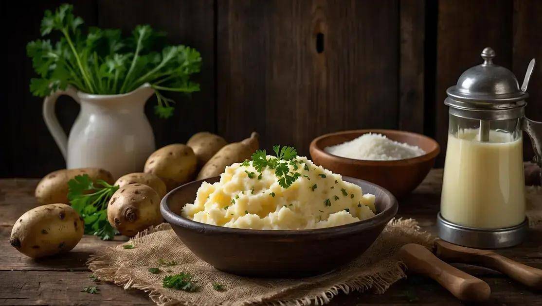 Ingredientes do purê de batata cremoso