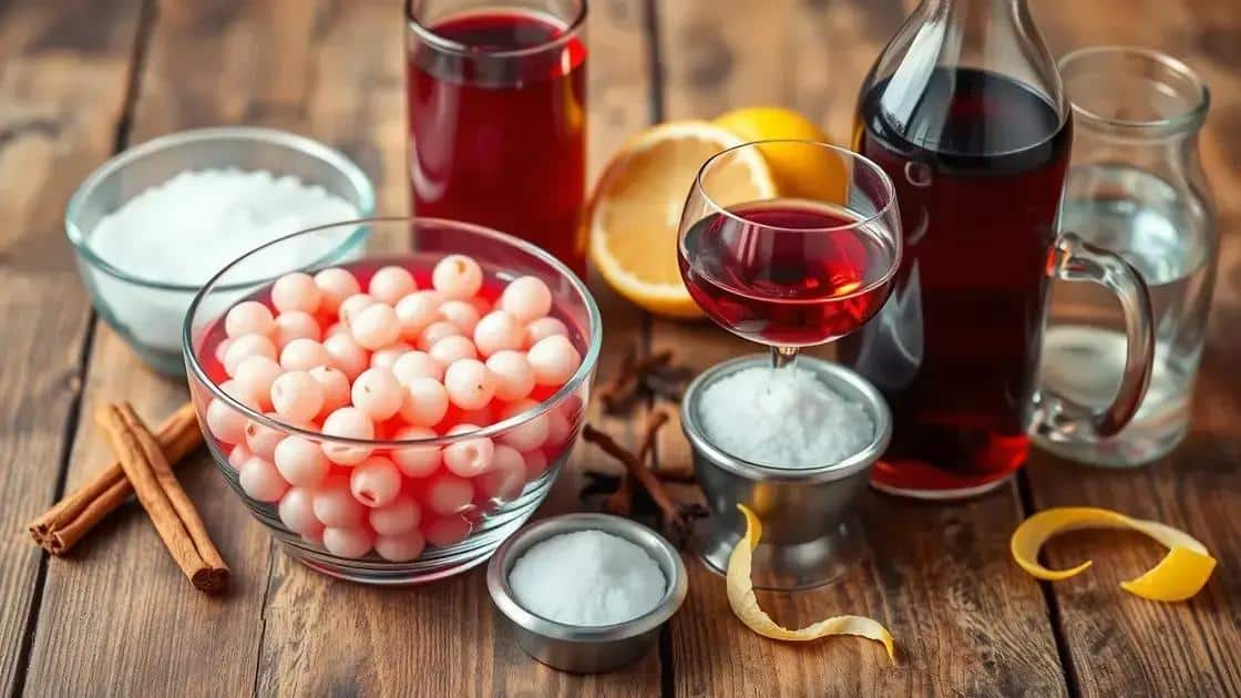 Ingredientes do sagu de vinho tinto