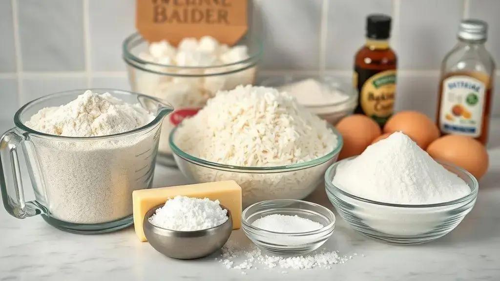 Ingredientes dos biscoitos de coco caseiros