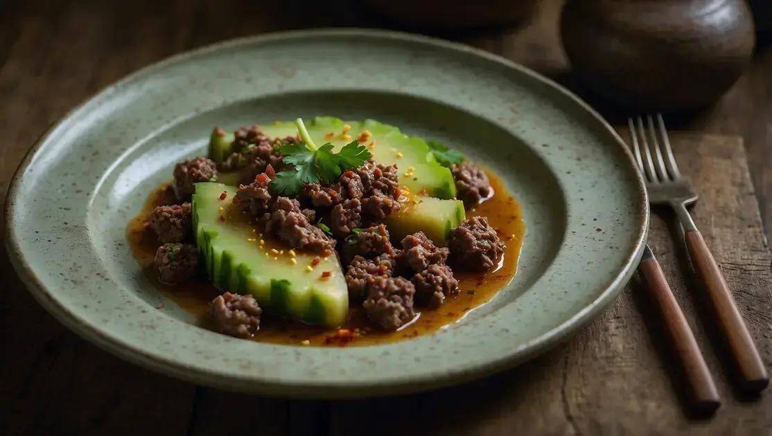 Jiló com Carne Moída