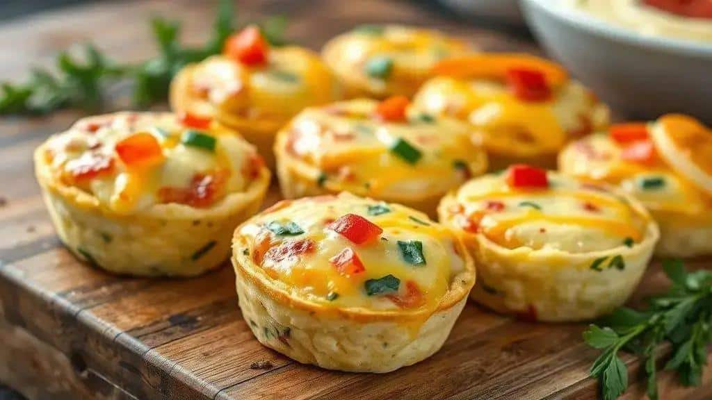 Muffin de Ovos com Queijo e Vegetais