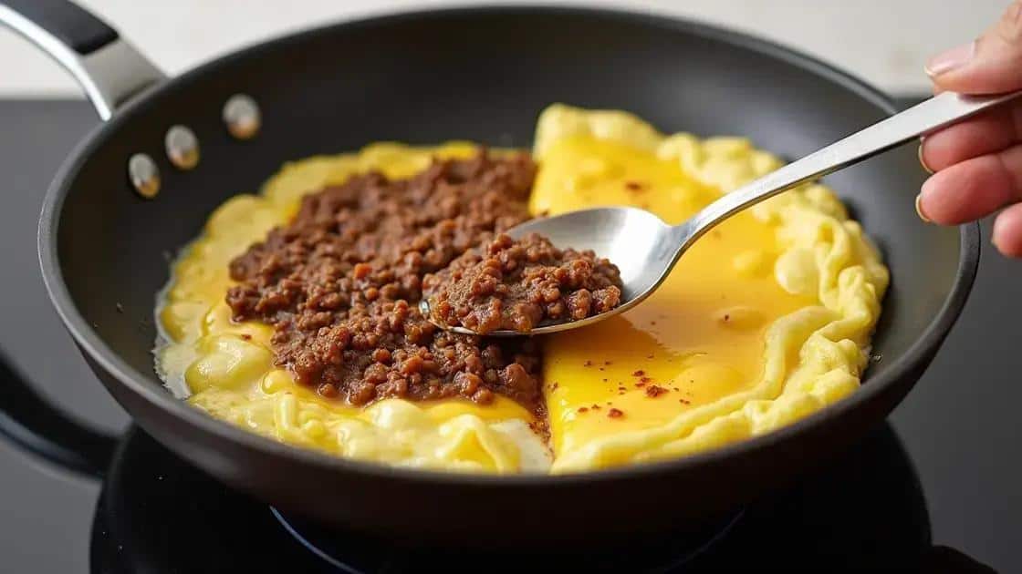 Passo a passo para montar o omelete