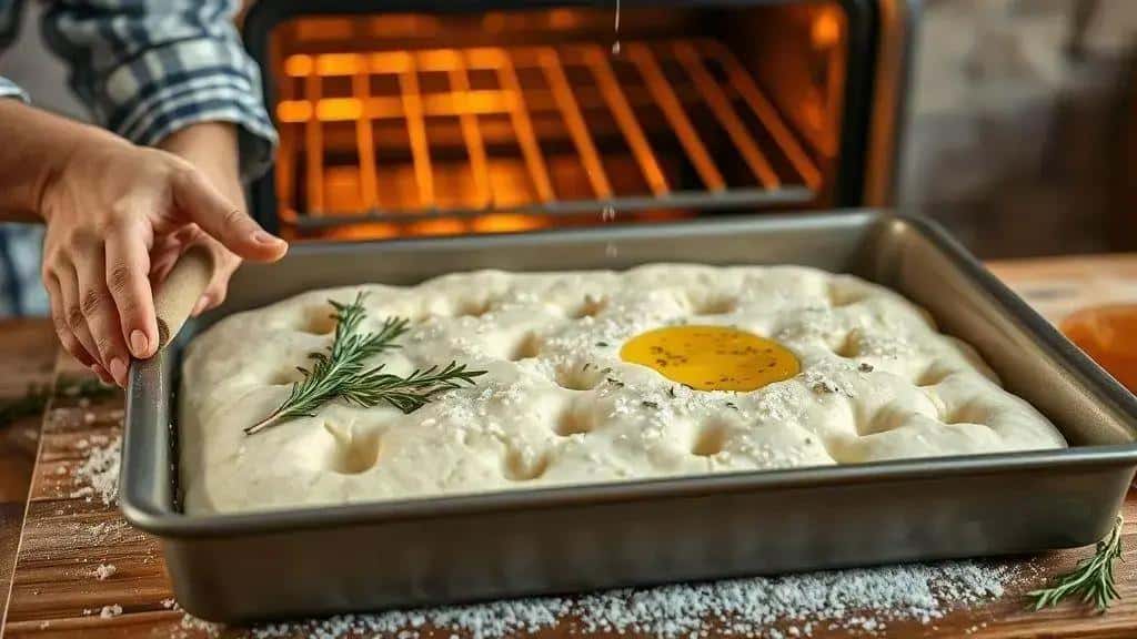 Passo a passo para preparar a focaccia