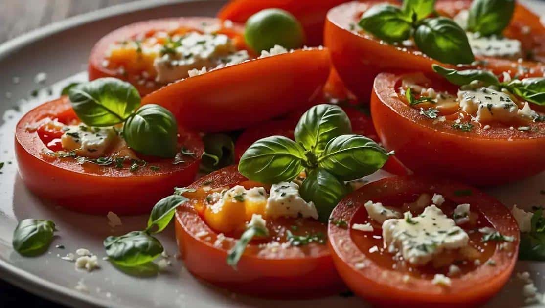 Salada de Tomate com Manjericão e Queijo
