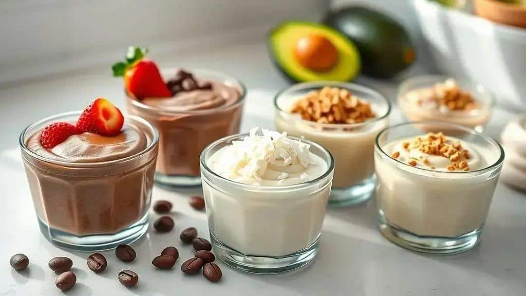 Variações da mousse de abacate vegana