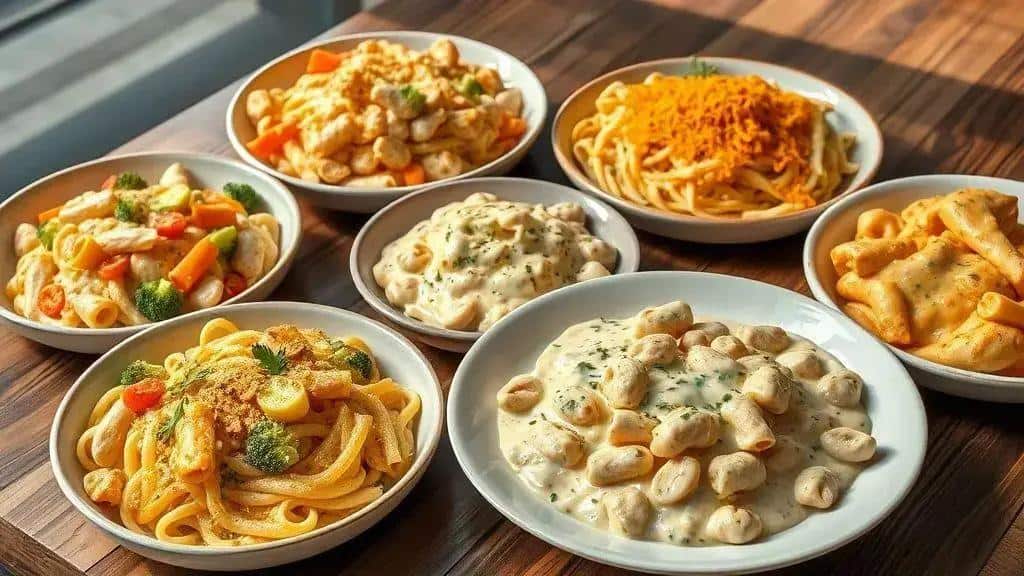 Variações da receita tradicional de macarrão com frango