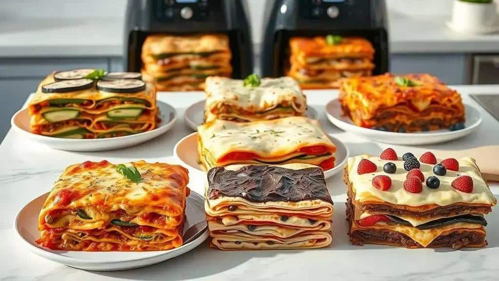 Variações deliciosas de lasanha na air fryer