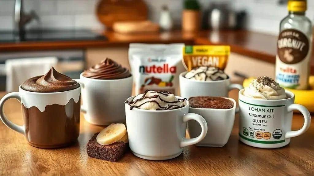 Variações do bolo de caneca de micro-ondas
