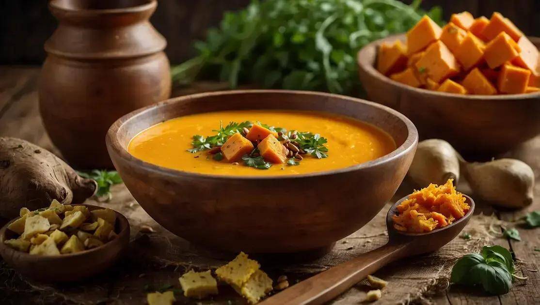 Variações e dicas para incrementar a sopa de batata doce