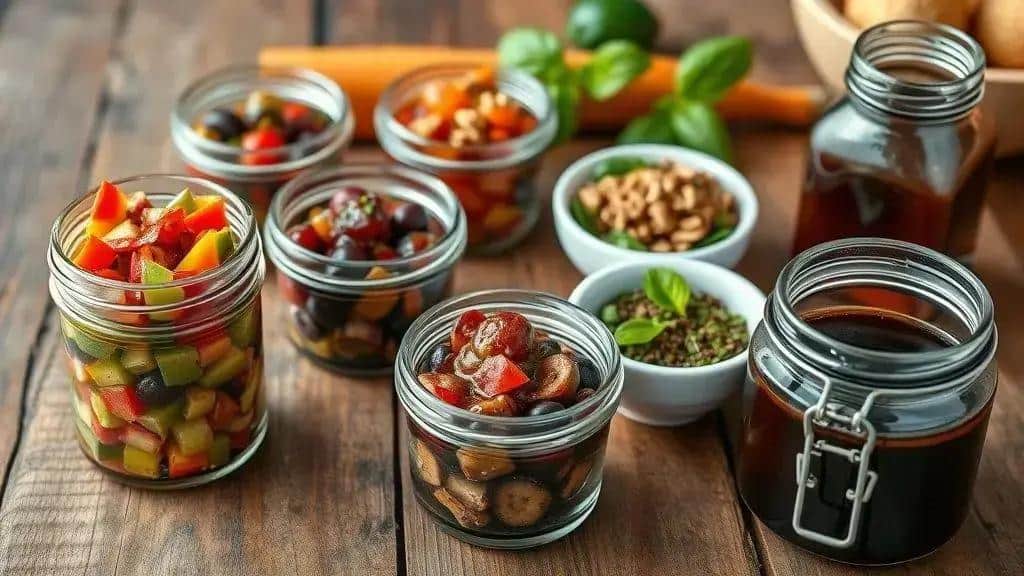 Variações saborosas do antepasto de berinjela