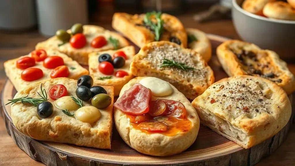 Variantes interessantes da focaccia