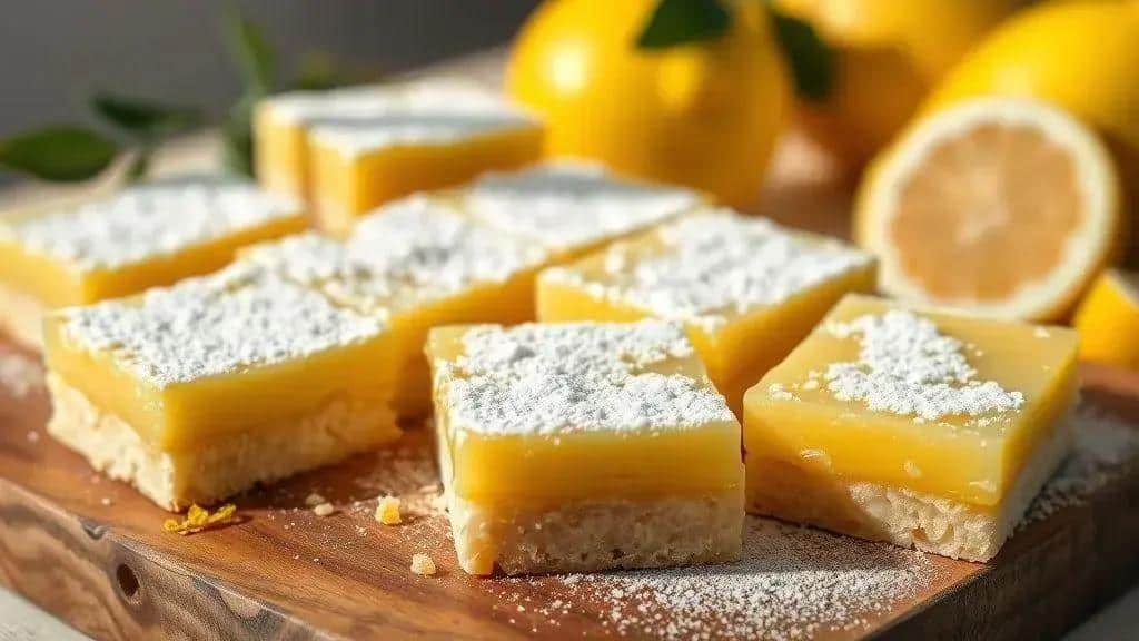 Barrinhas Doces de Limão da Califórnia Costa Oeste lemon bars 1 Barrinhas Doces de Limão da Califórnia Costa Oeste lemon bars
