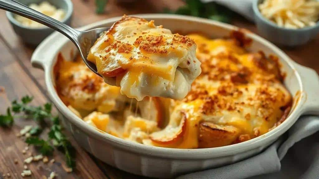 Batatas Gratinadas com Queijo Midwest cheesy potatoes