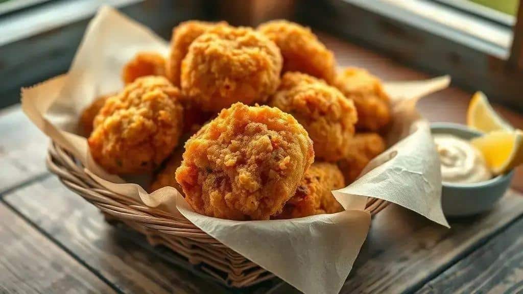 Bolinhos de Milho Fritos do Sul Sul dos EUA hush puppies
