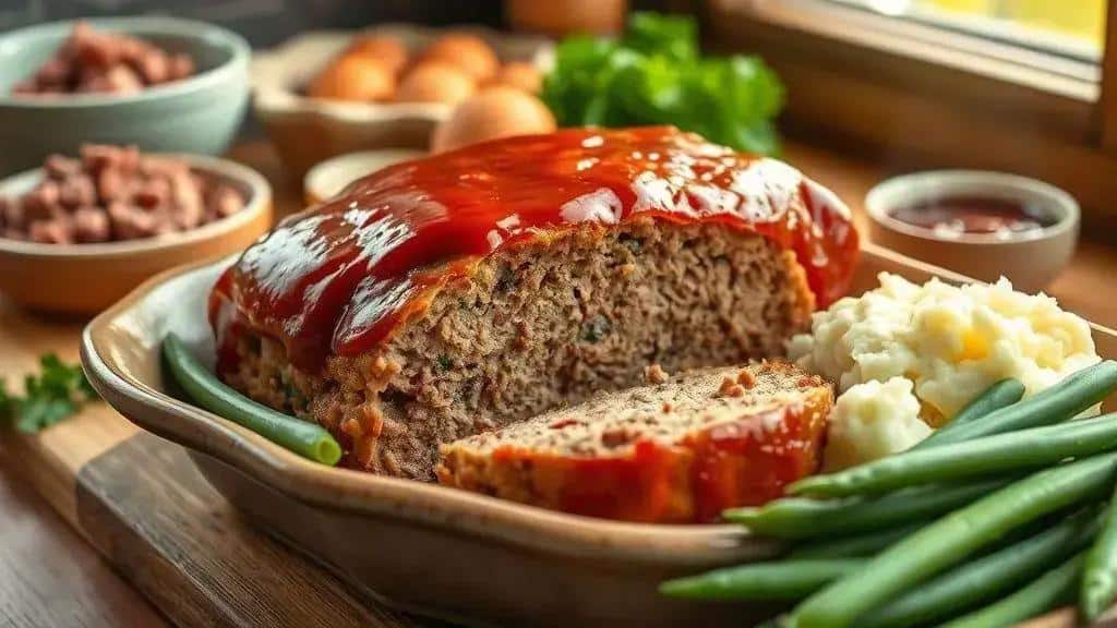 Bolo de Carne Clássico do Centro-Oeste Midwest meatloaf