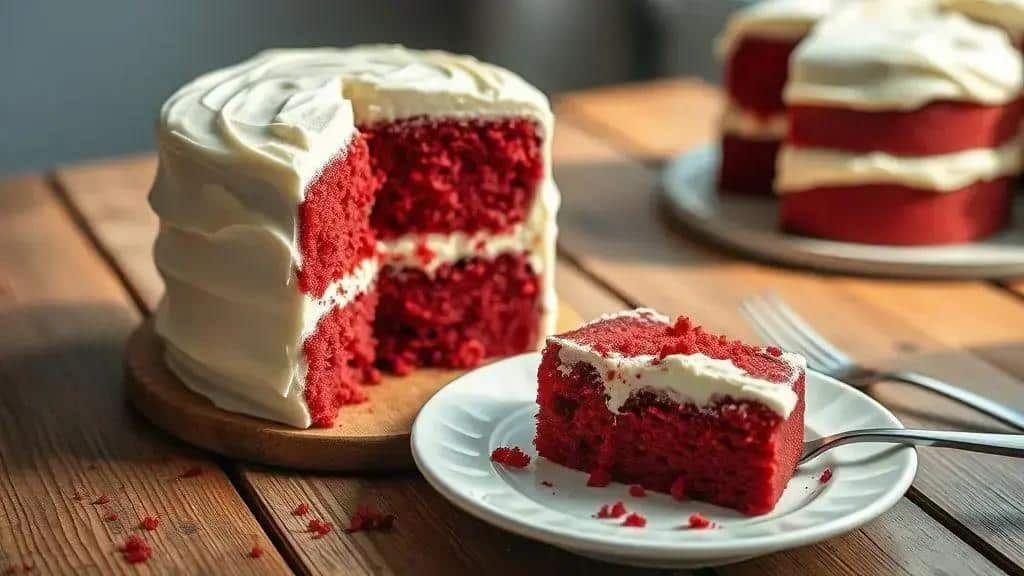 Bolo Vermelho Clássico do Sul Sul dos EUA red velvet cake