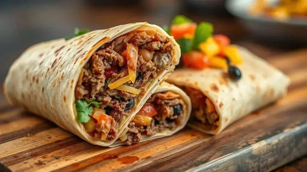 Burrito Recheado com Feijão e Carne Texas e Sudoeste burrito 2 Burrito Recheado com Feijão e Carne Texas e Sudoeste burrito
