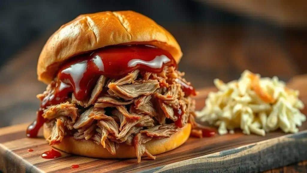 Carne de Porco Desfiada com Molho Sul dos EUA pulled pork