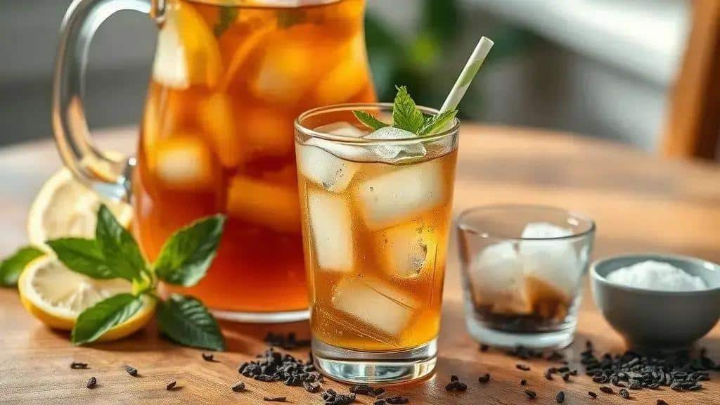Chá Doce Gelado do Sul Sul dos EUA sweet tea