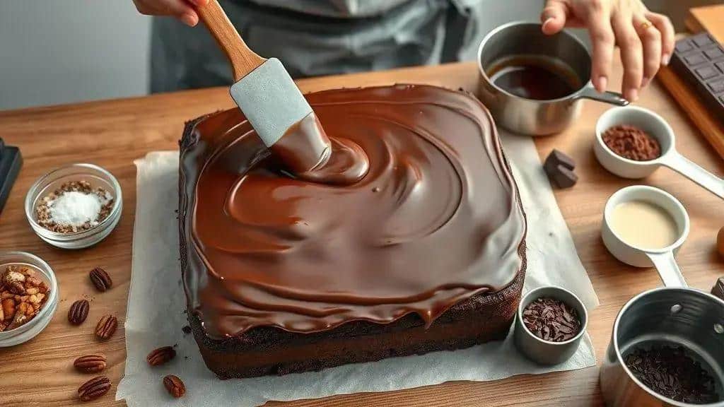 Coberturas e montagem para Midwest chocolate cake: ganache, glacê e decorações práticas