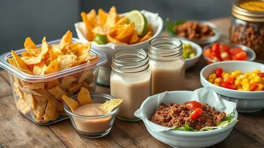 Como conservar e servir: crocância das tortilhas e molho Como conservar e servir: crocância das tortilhas e molho