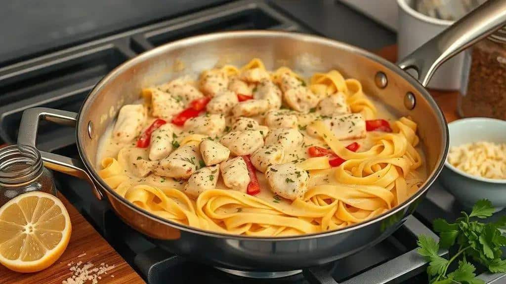 Como preparar a massa cremosa com frango picante cajun