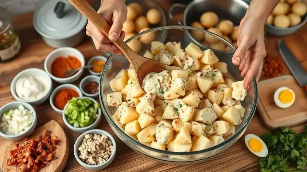 Como preparar a salada de batata com temperos cajun passo a passo