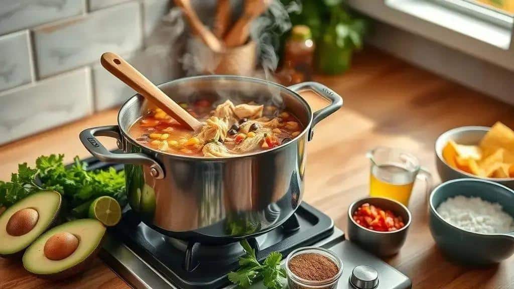 Como preparar a sopa de frango picante Texas e Sudoeste Como preparar a sopa de frango picante Texas e Sudoeste