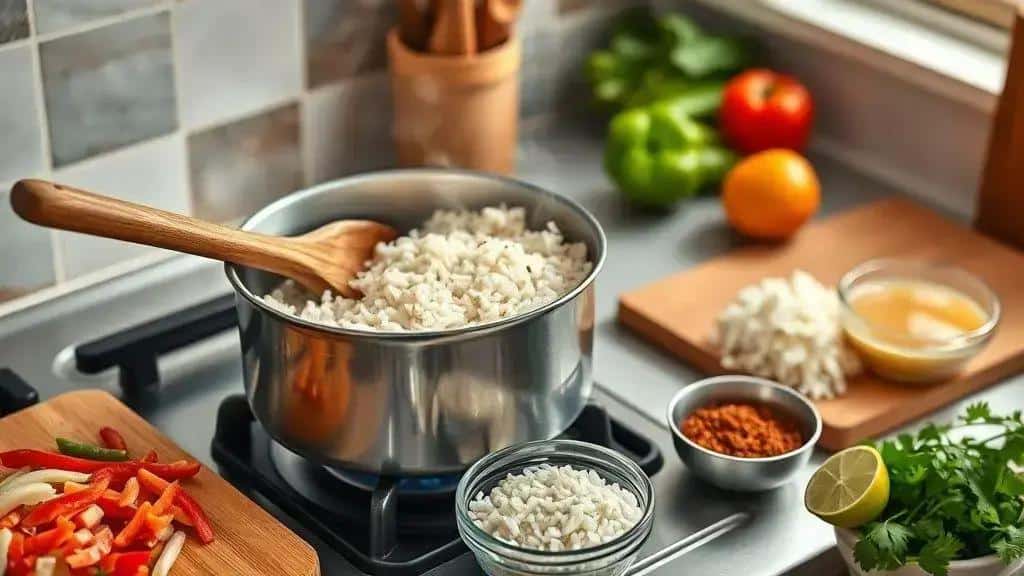 Como preparar arroz temperado com tomate e pimentão