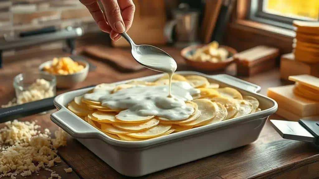 Como preparar Batatas Fatiadas ao Forno Midwest scalloped potatoes passo a passo