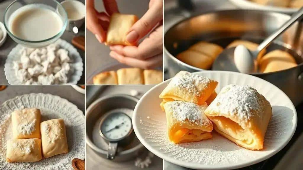 Como preparar beignets de Nova Orleans passo a passo