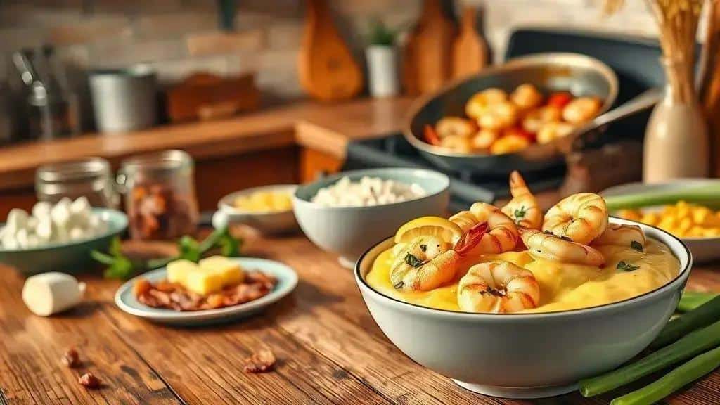 Como preparar Camarão com fubá cremoso passo a passo