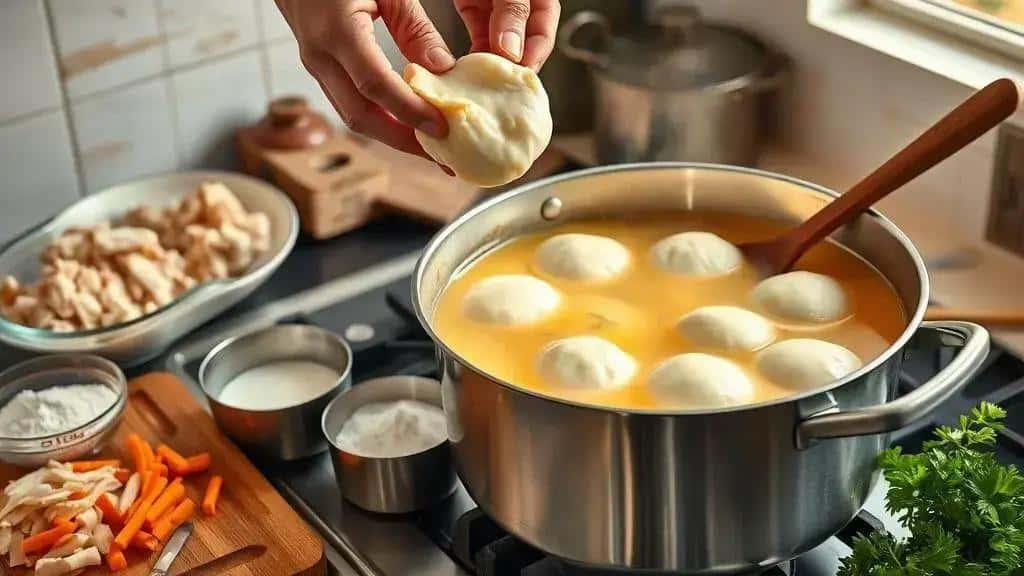 Como preparar ensopado de frango com bolinhos passo a passo