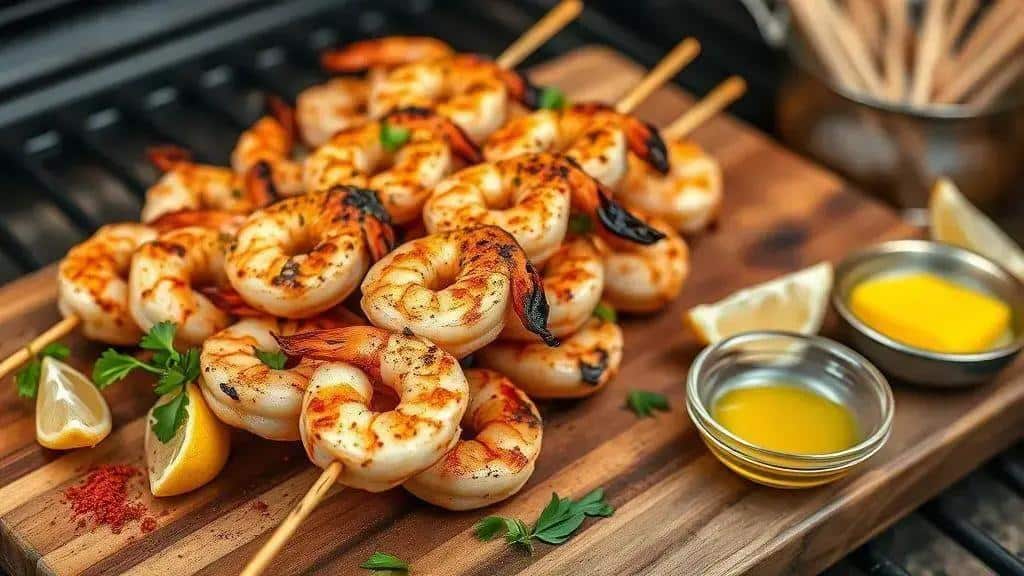 Como preparar espetinhos de camarão Cajun passo a passo
